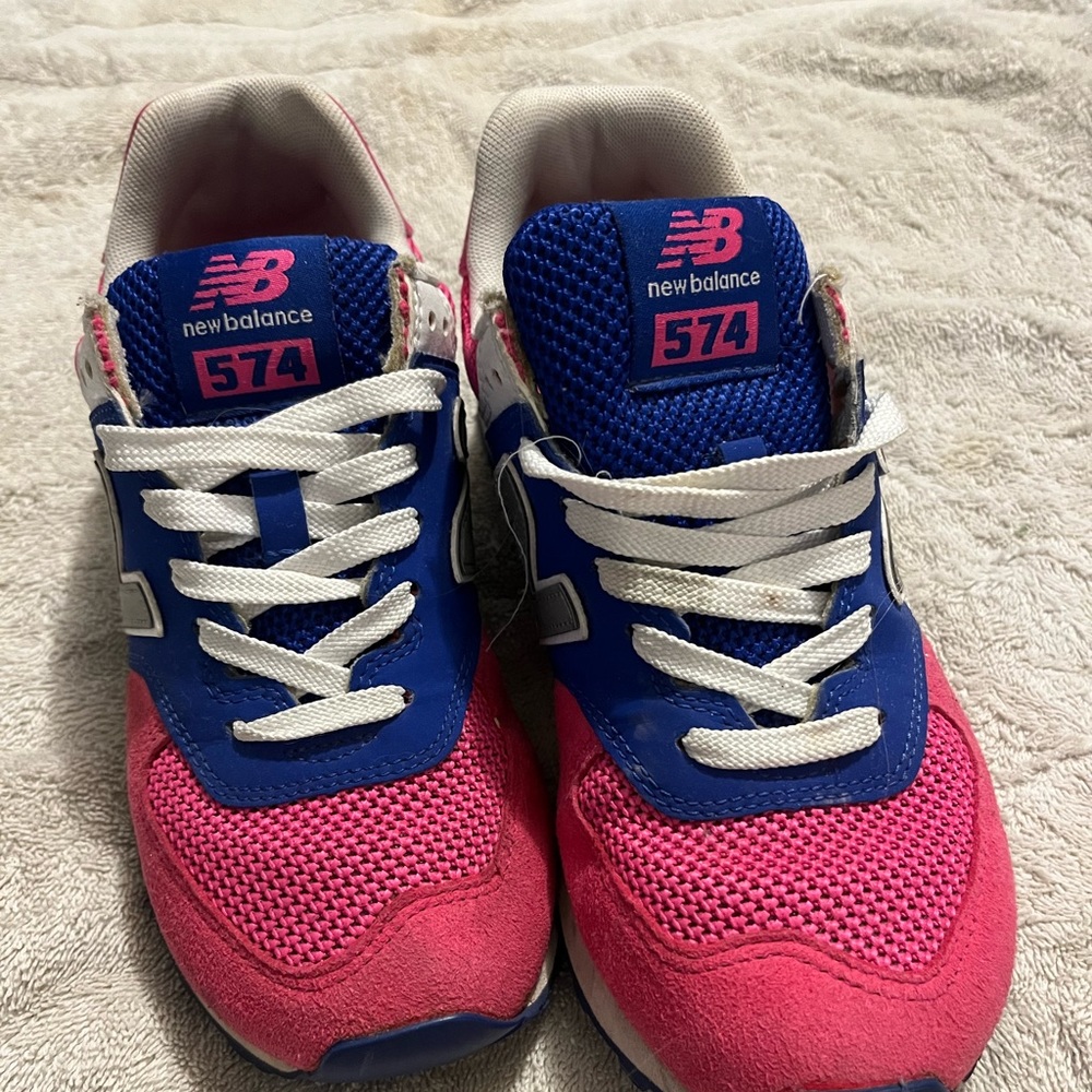New balance 574 pink and royal blue size 7